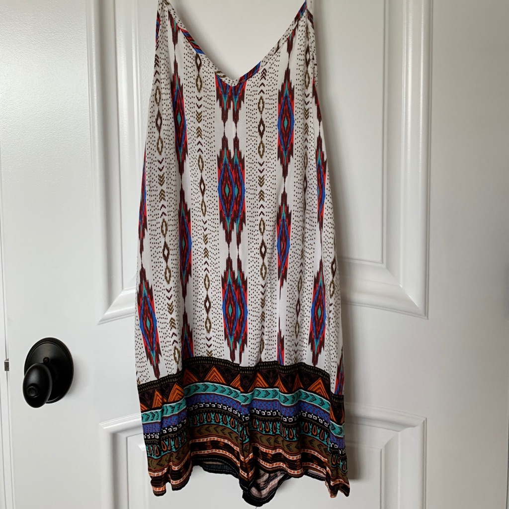 Patterned Strappy Romper